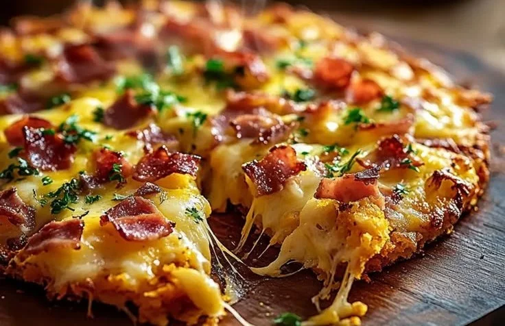 Easy Breakfast Pizza with Hash Brown Crust