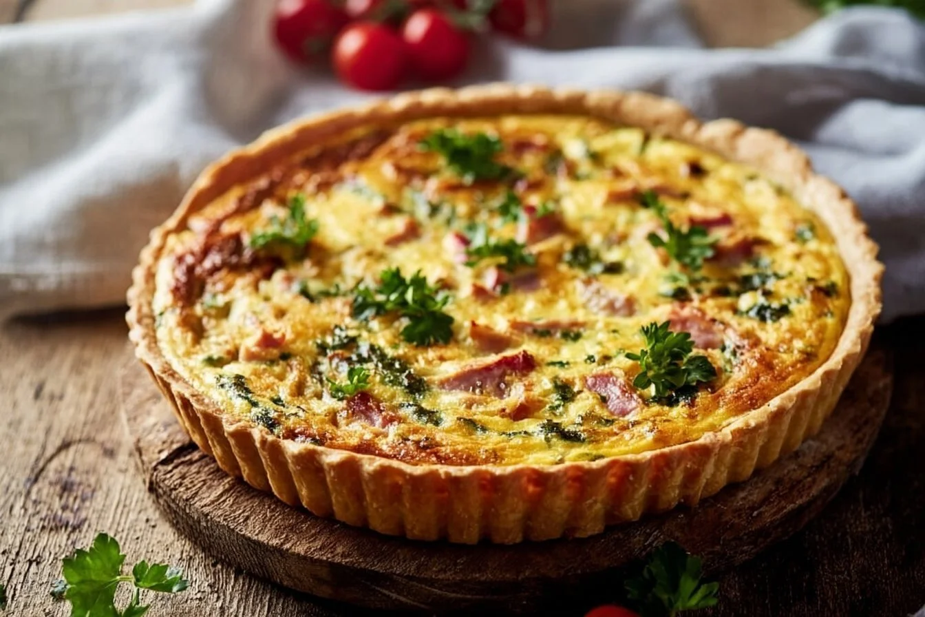 Easy breakfast quiche recipe with assorted vegetables and eggs