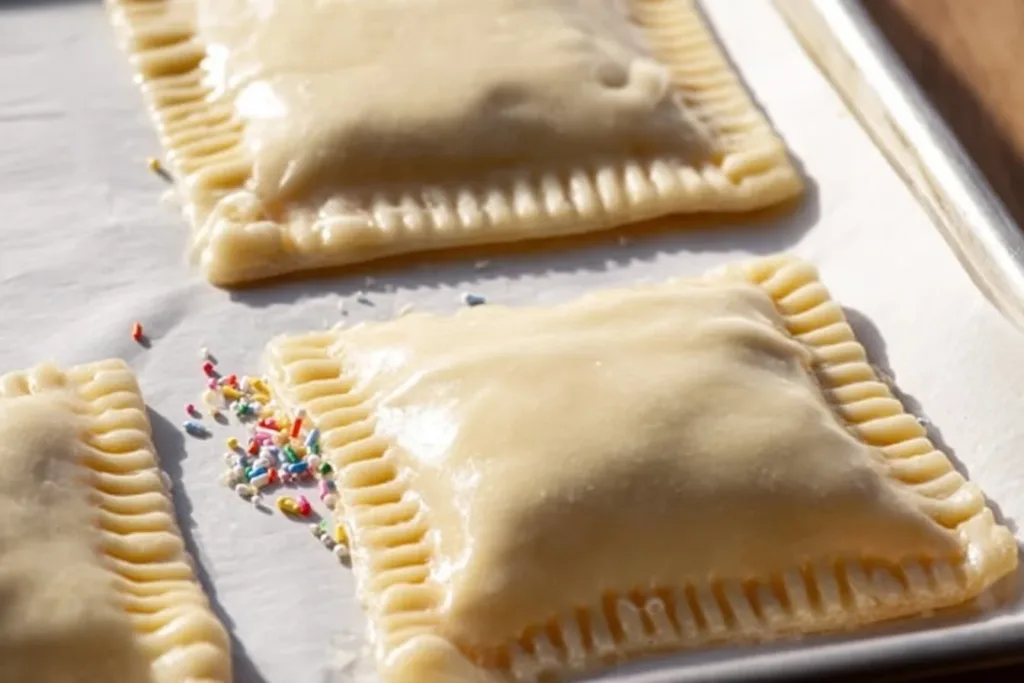 Easy homemade pop tarts with colorful icing and fruit filling