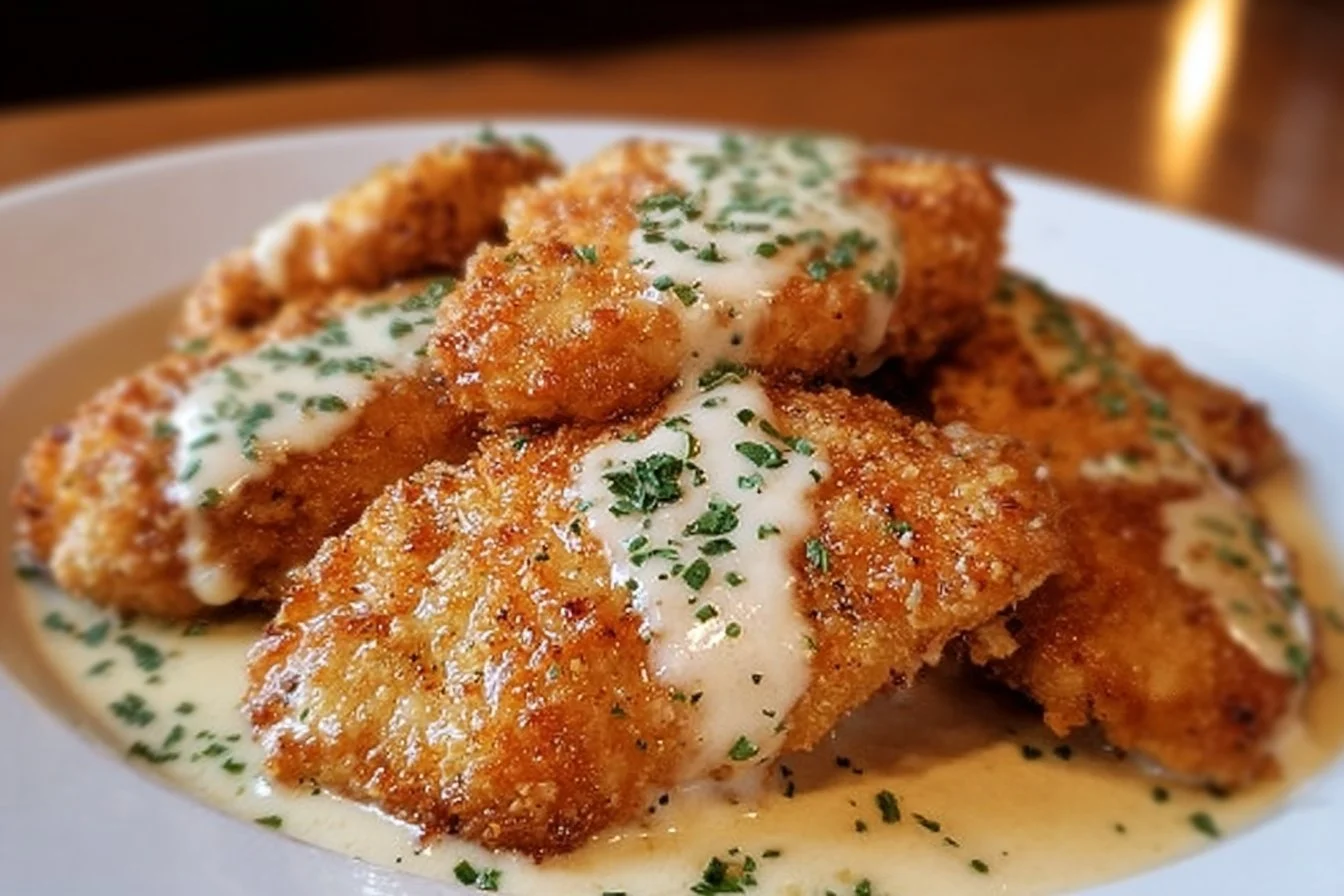 Delicious Easy Longhorn Steakhouse Parmesan Chicken served on a plate