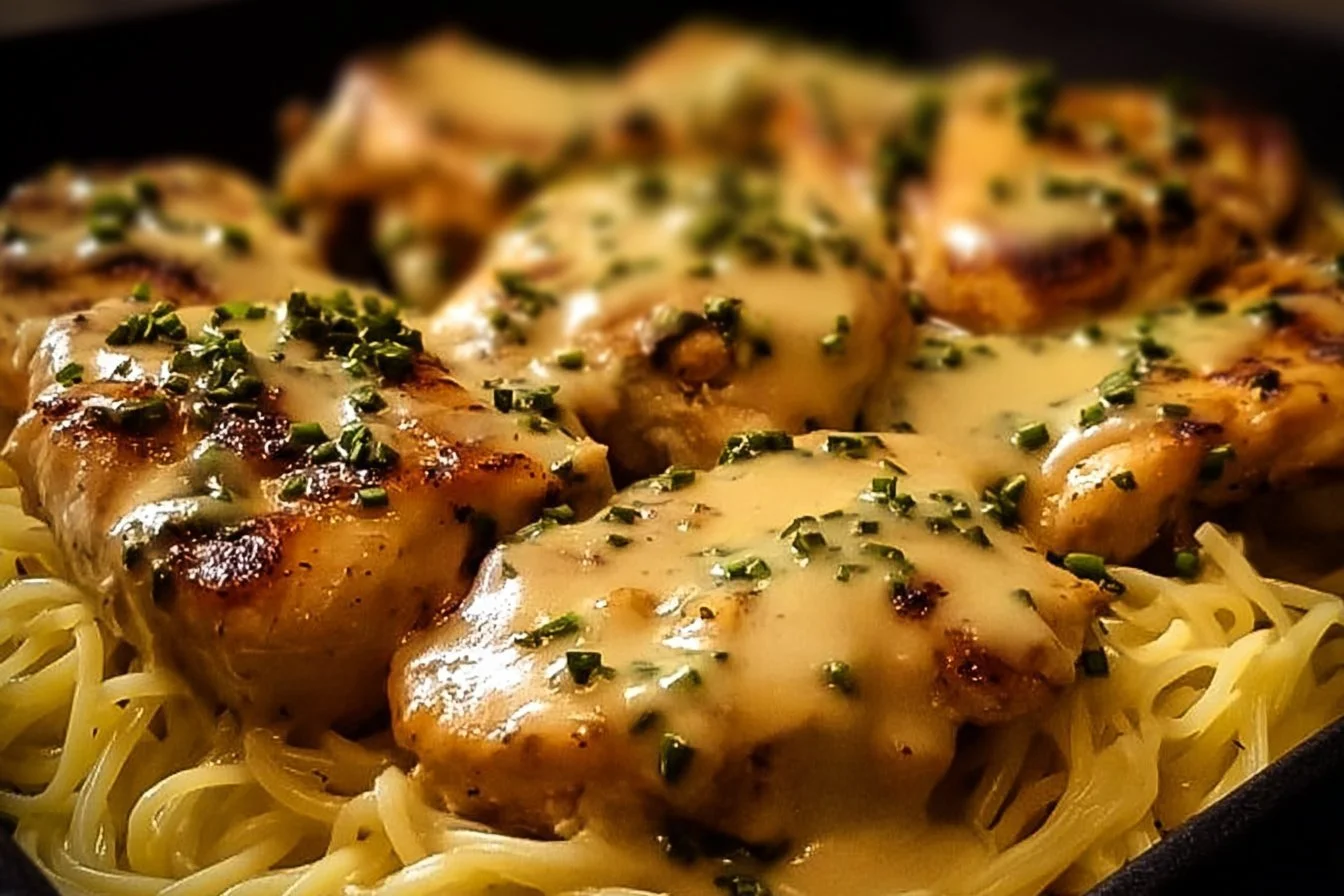 Easy One-Pan Chicken with Buttered Noodles chicken noodles Easy One-Pan Chicken with Buttered Noodles