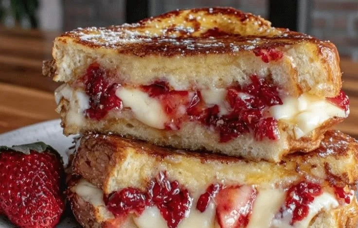 Fluffy Stuffed Strawberry French Toast