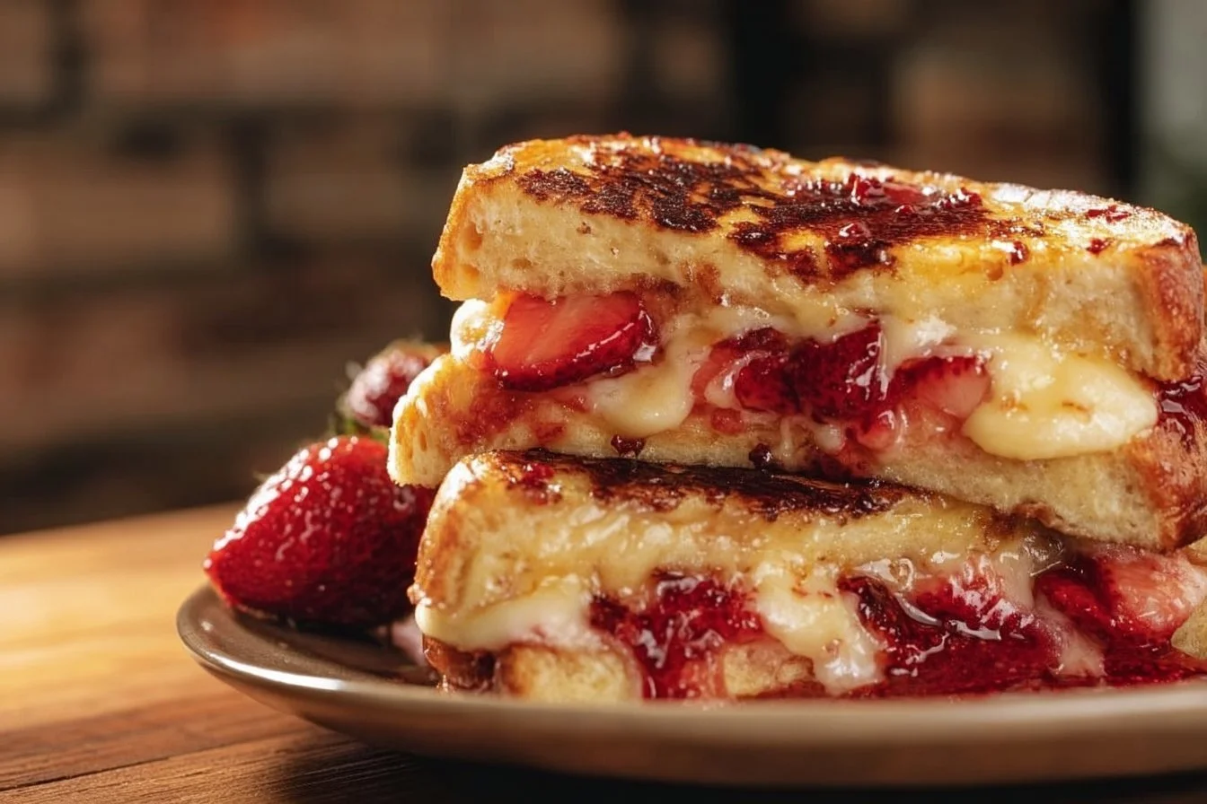 Fluffy Stuffed Strawberry French Toast