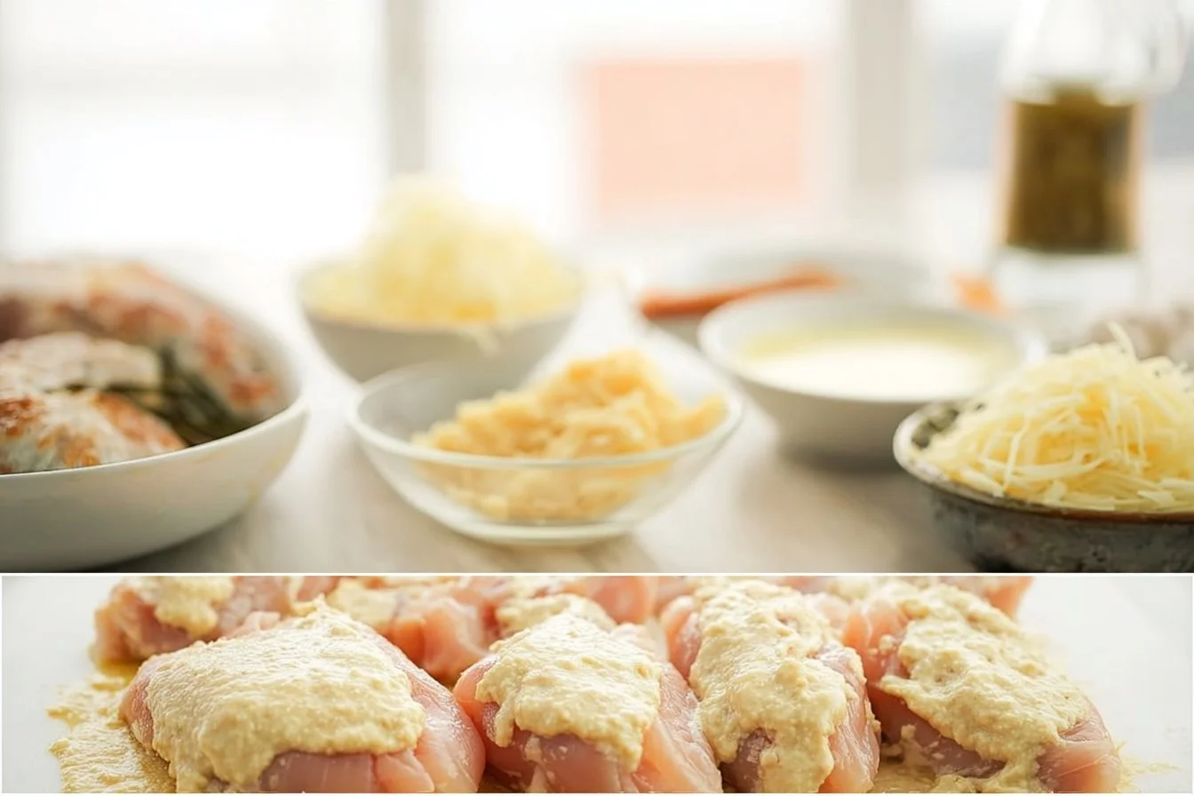 Delicious Garlic Parmesan Chicken served with herbs and spices.