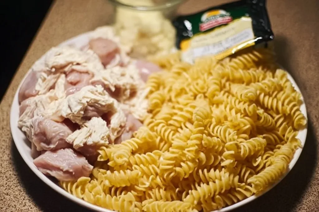 Delicious Garlic Parmesan Chicken Pasta served in a bowl with Parmesan cheese