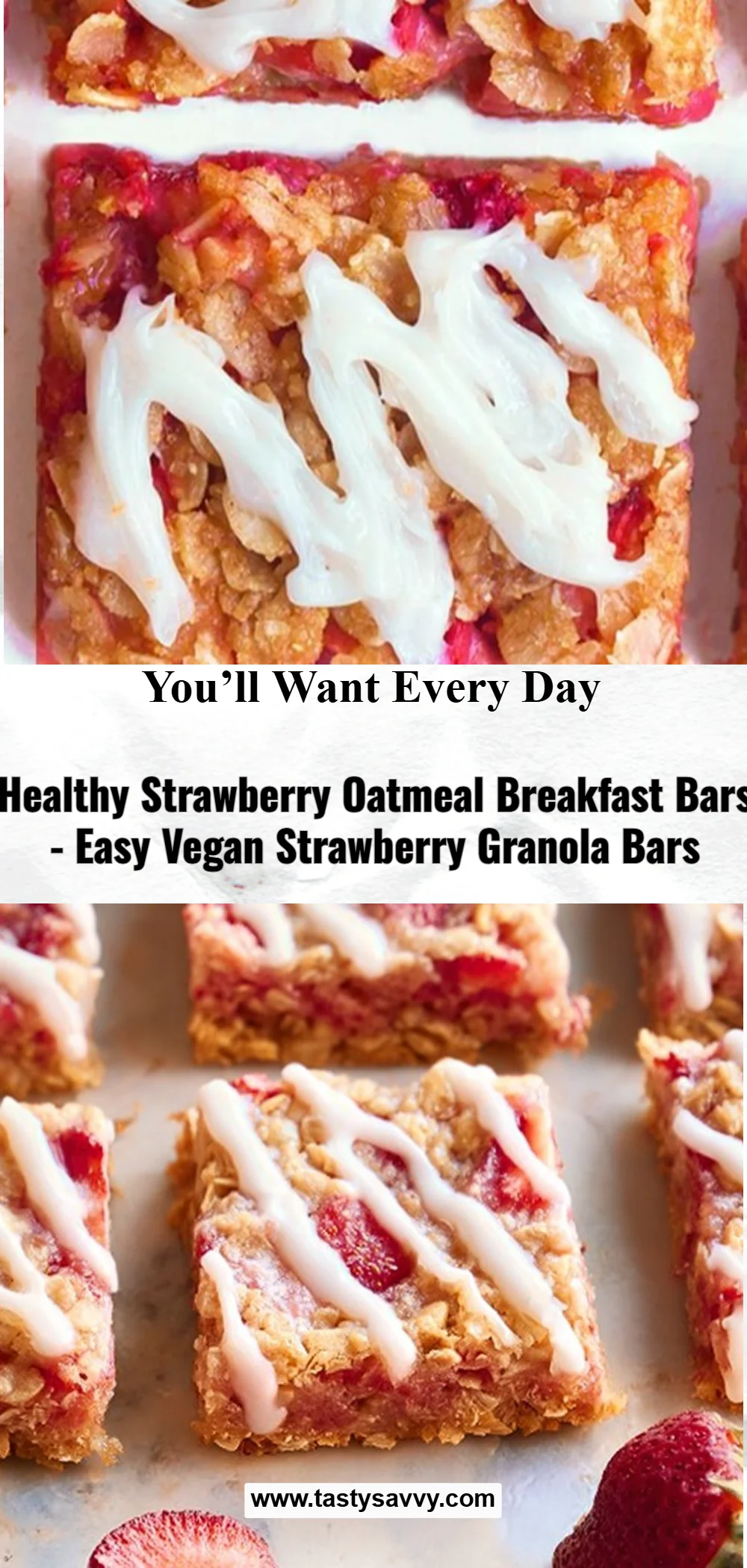 Healthy Strawberry Oatmeal Breakfast Bars