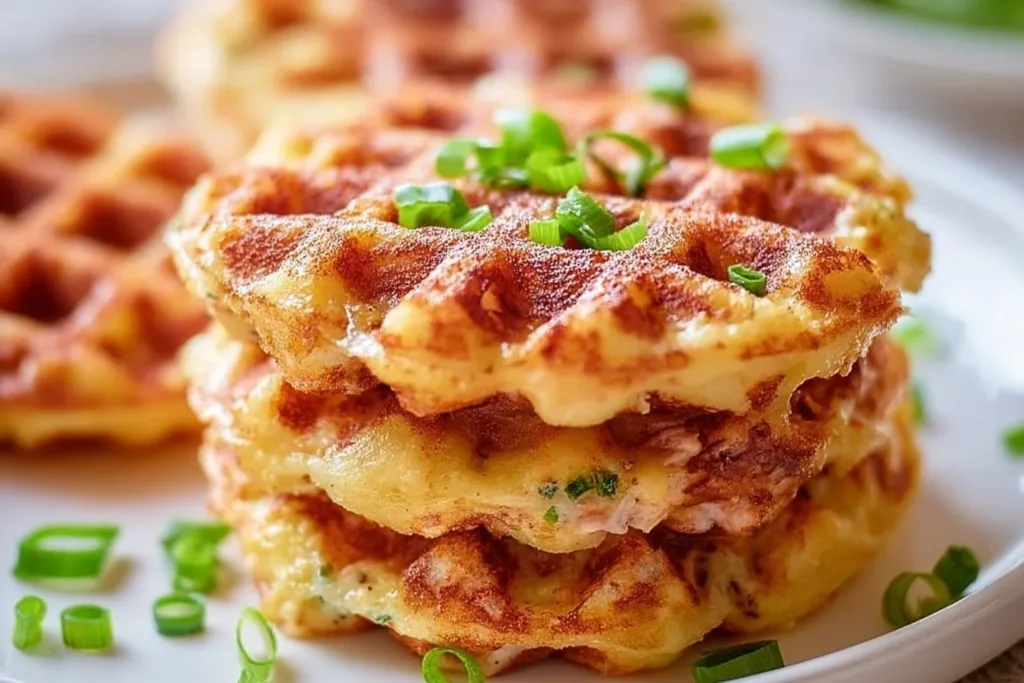 Delicious healthy tuna melt chaffles on a plate, perfect for a low-carb diet.