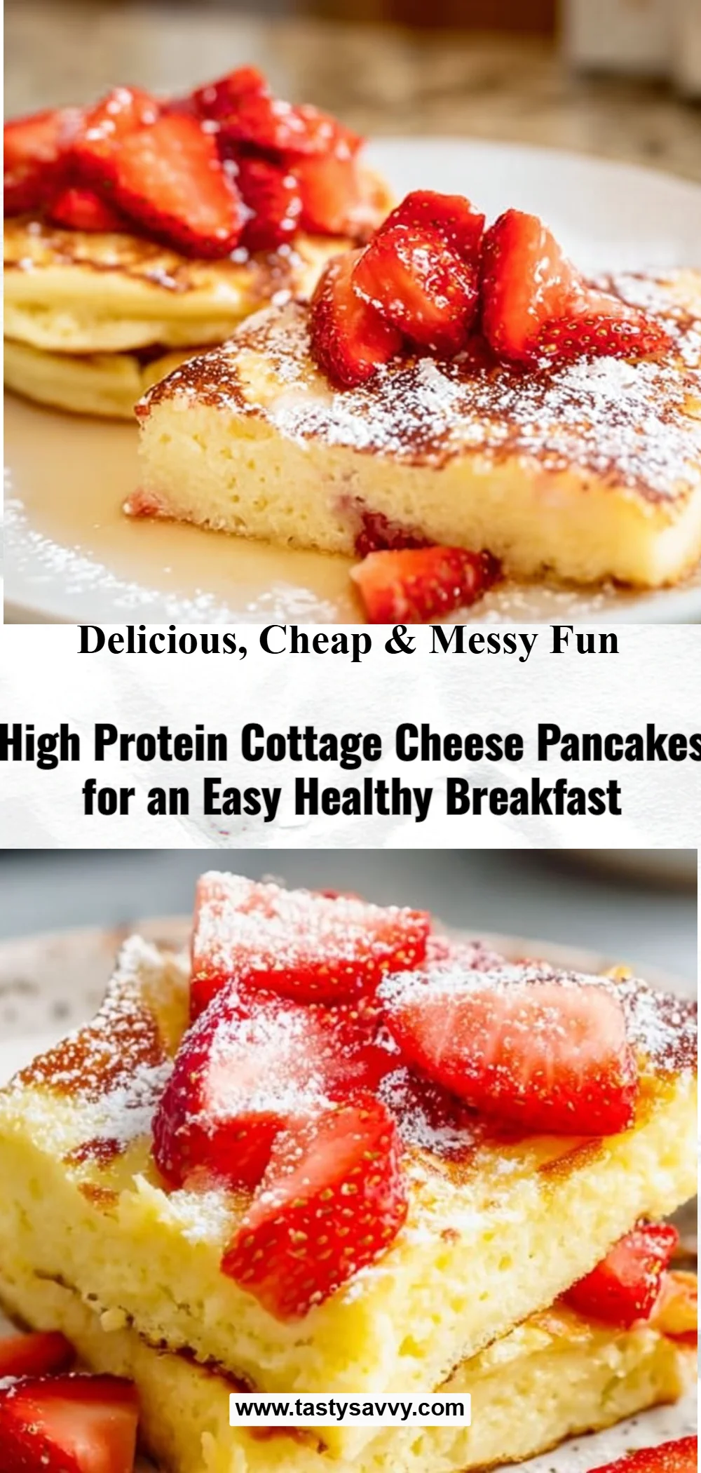 High Protein Cottage Cheese Oven Pancakes