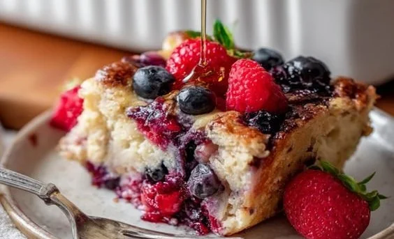 High Protein Triple Berry Bake