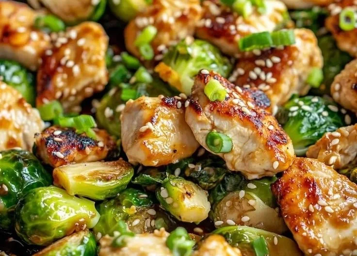 Honey-Garlic Chicken & Brussels Sprouts Skillet Honey-Garlic Chicken Honey-Garlic Chicken & Brussels Sprouts Skillet
