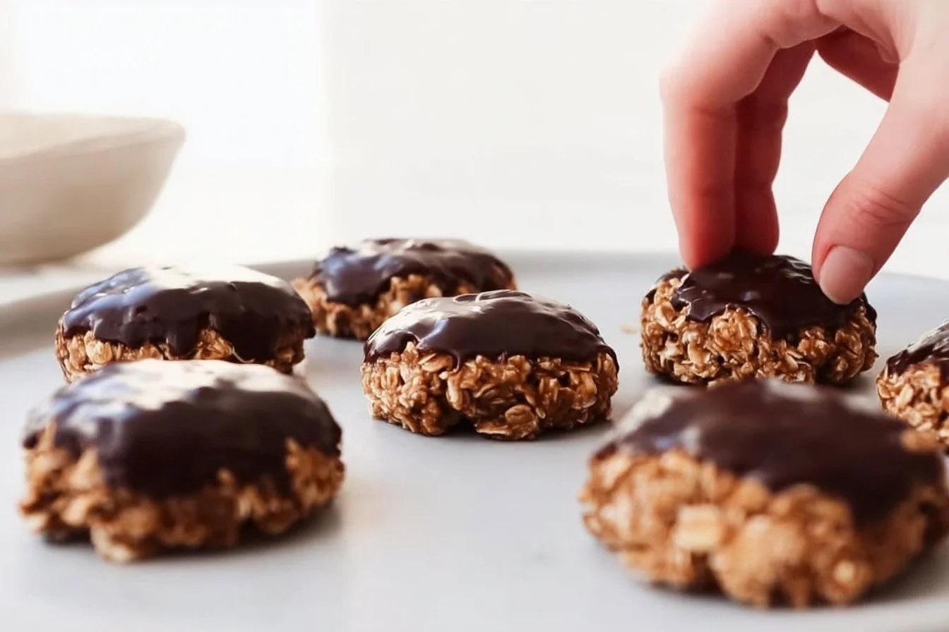 No-bake healthy breakfast cookies with oats and chocolate chips