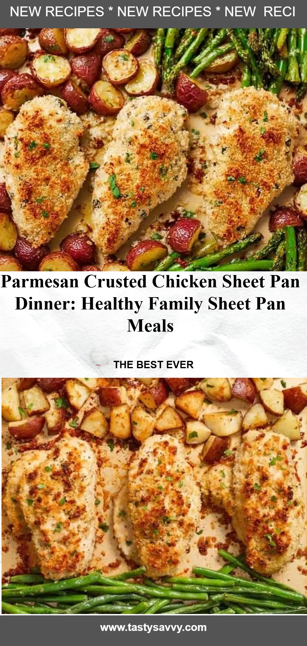 Parmesan Crusted Chicken Sheet Pan Dinner