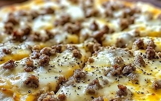 Sausage Gravy Breakfast Pizza