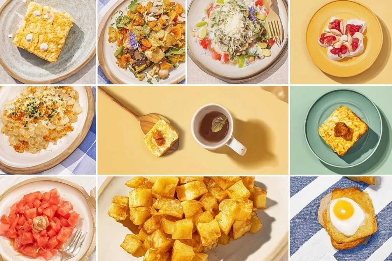 Savory breakfast casserole topped with cheese and herbs, ideal for brunch