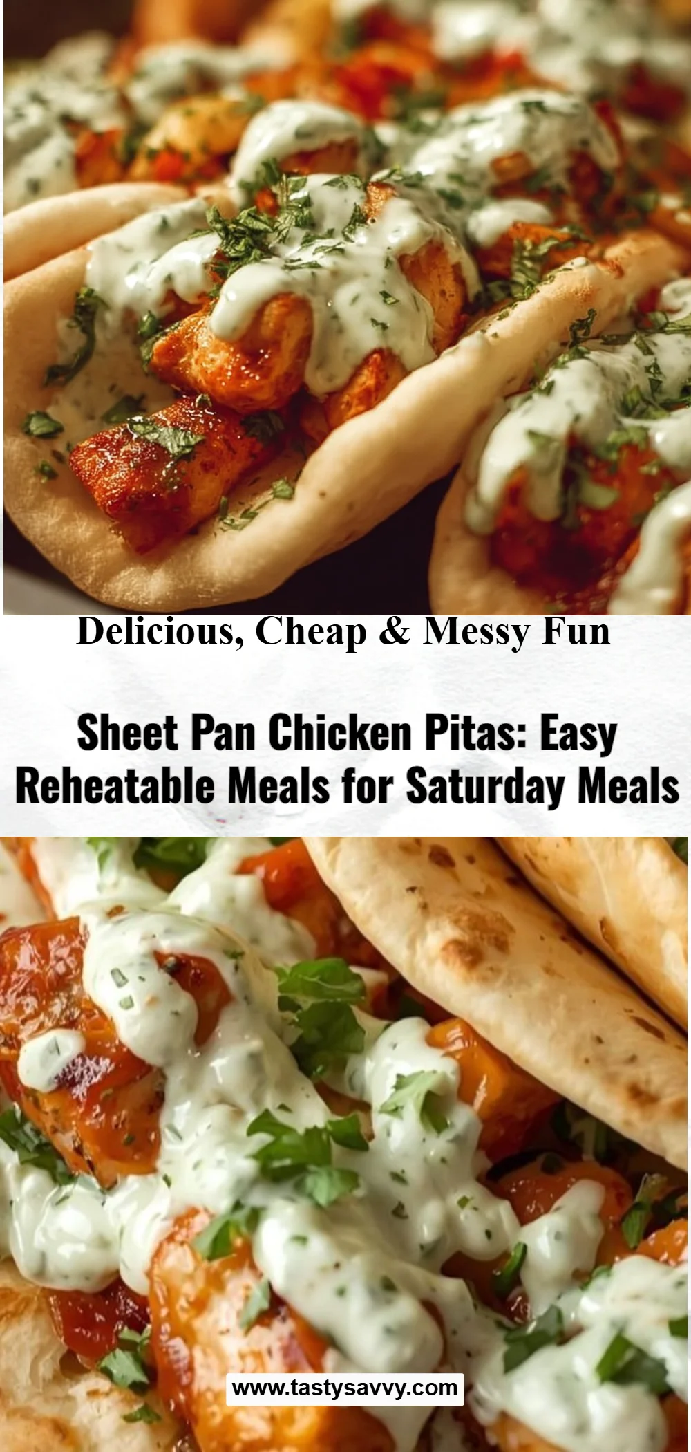 Sheet Pan Chicken Pitas with Herby Ranch