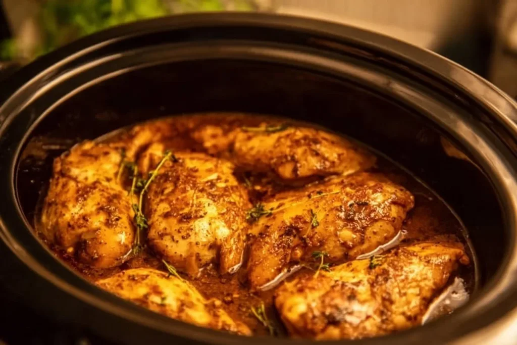 Slow cooker chicken breasts cooked to perfection for easy and delicious meals