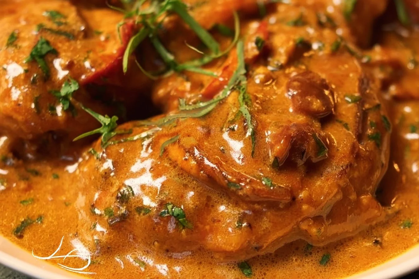 Smothered Chicken smothered chicken Delicious smothered chicken served with rich gravy on a plate