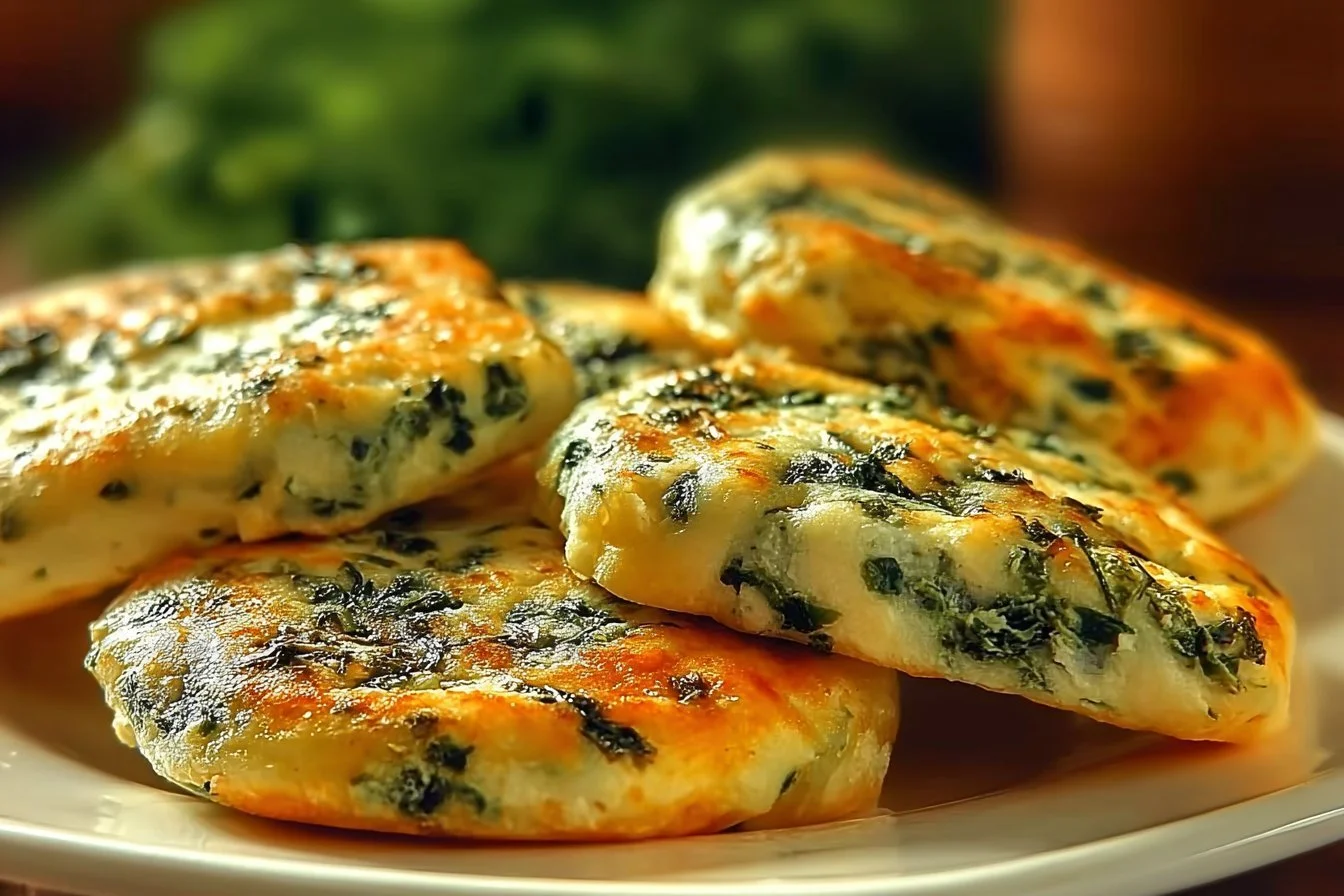 Fresh Spinach Cottage Cheese Bagels with herbs and seeds on a cutting board
