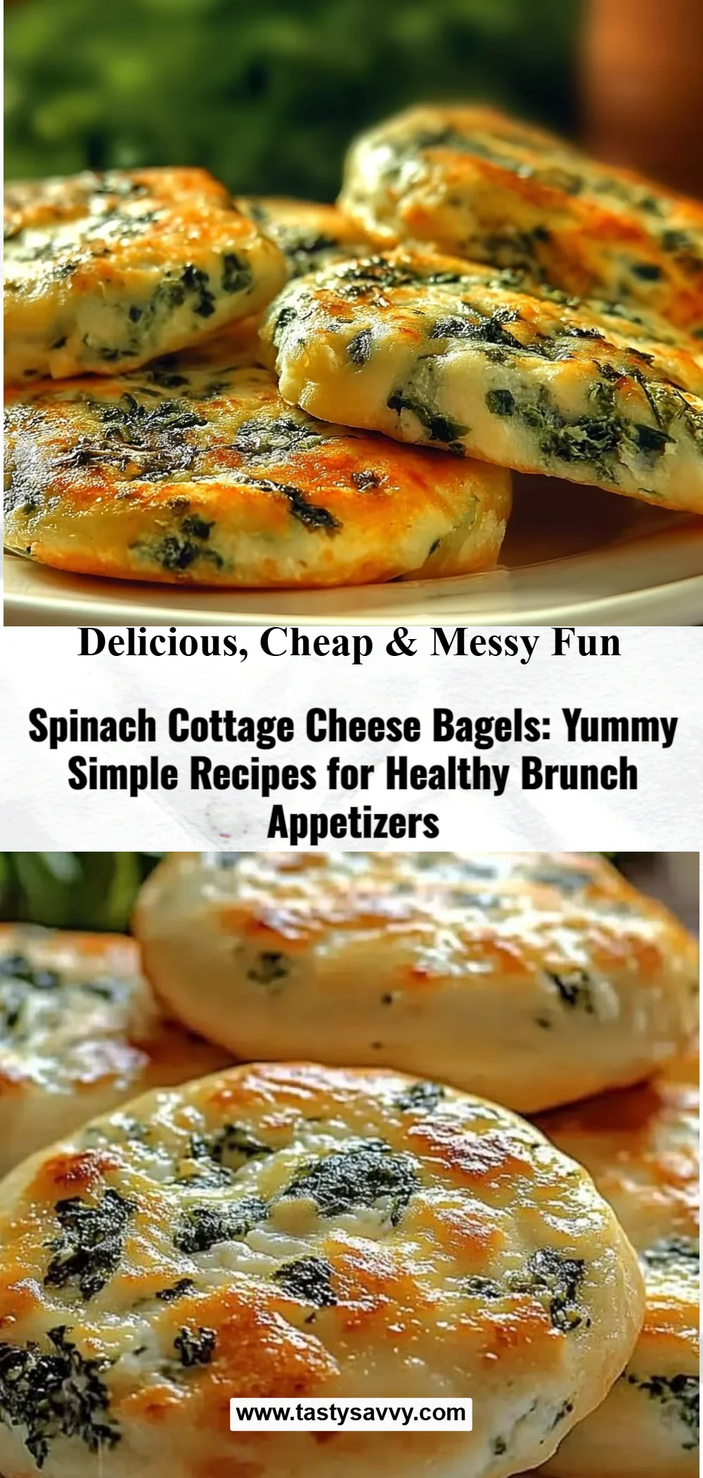 Spinach Cottage Cheese Bagels