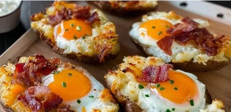Twice Baked Loaded Breakfast Potatoes