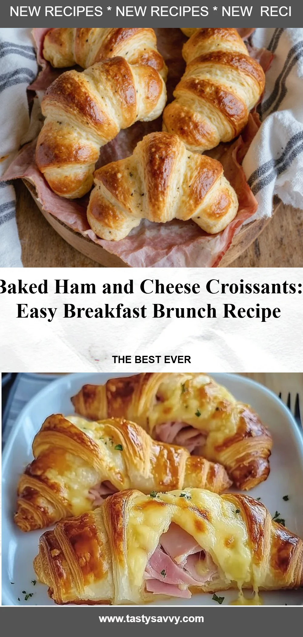Baked Ham and Cheese Croissants