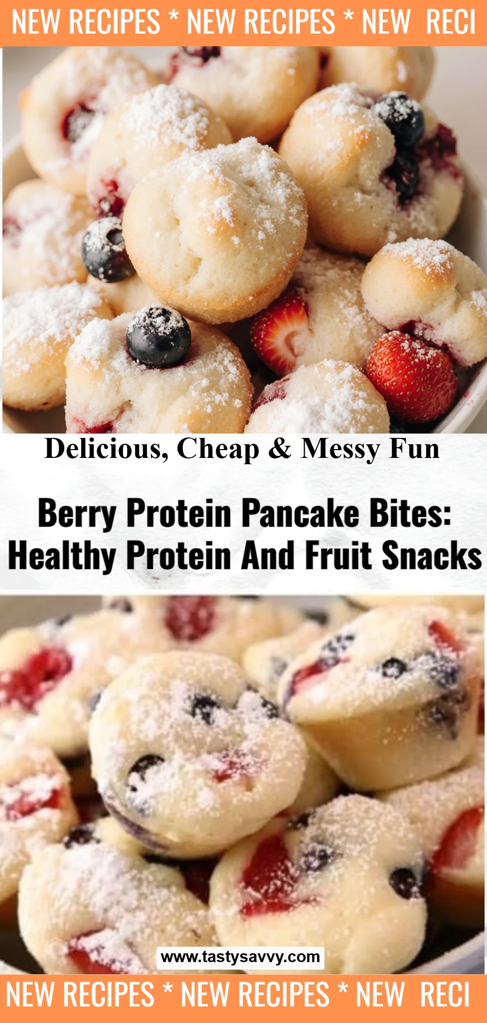 Berry Protein Pancake Bites