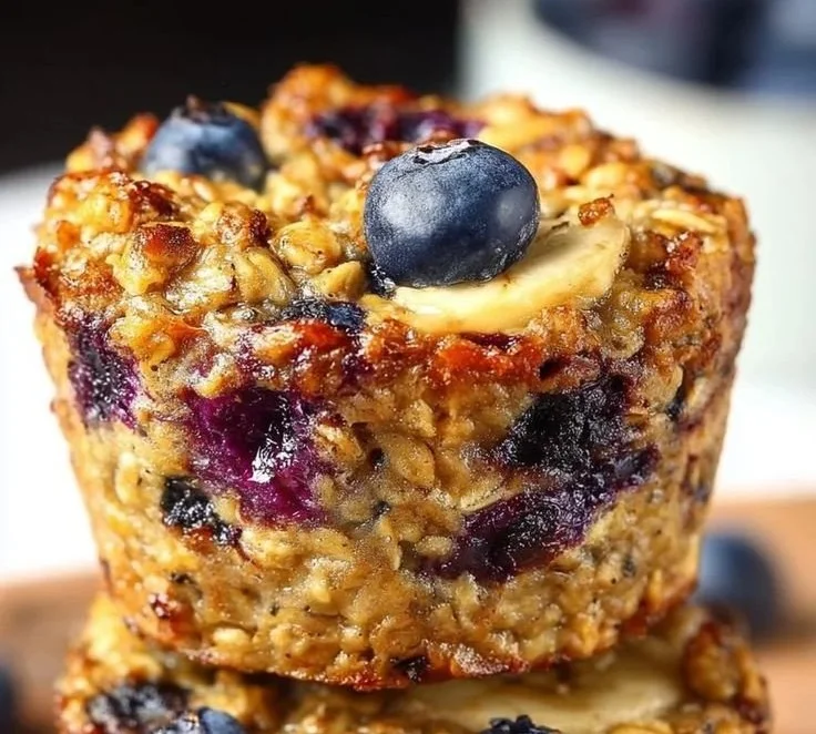 Blueberry Banana Baked Oatmeal Cups
