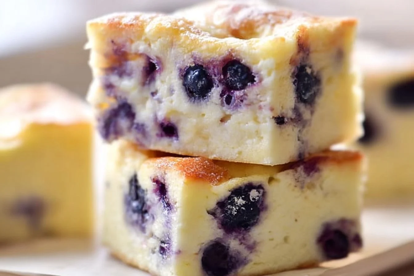 Delicious Blueberry Cottage Cheese Breakfast Bake served in a dish