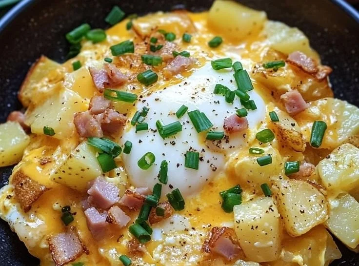 Cheesy Potato Egg Scramble potato egg scramble Cheesy Potato Egg Scramble