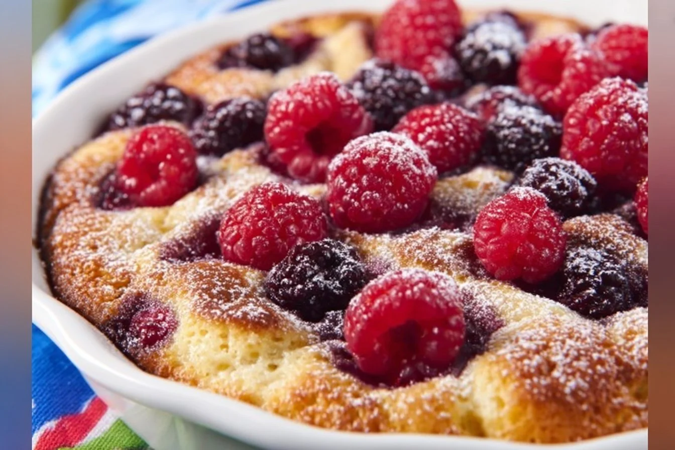 Cottage Cheese Semolina Raspberry Bake