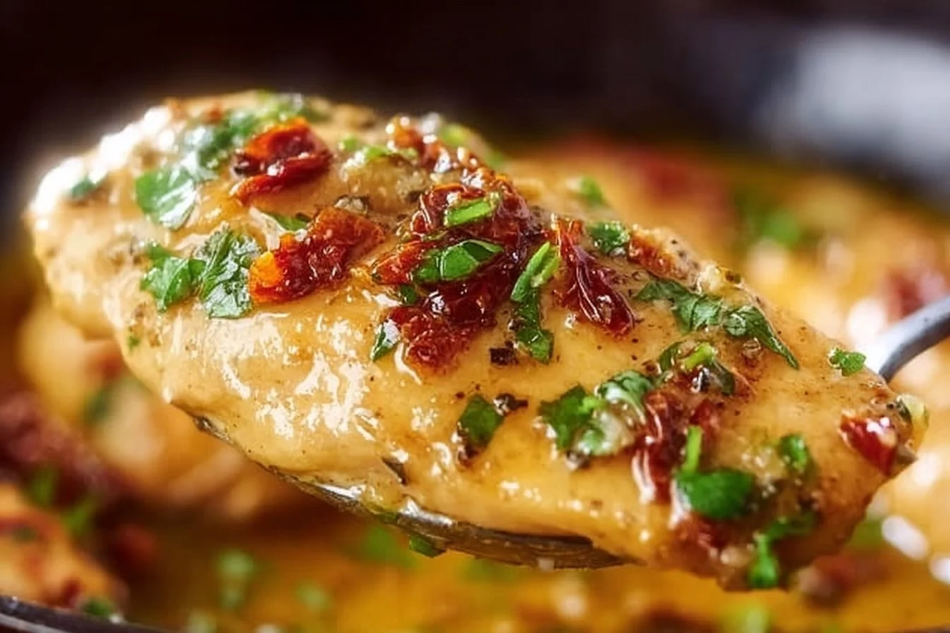 Delicious Crockpot Marry Me Chicken recipe with creamy sauce and herbs