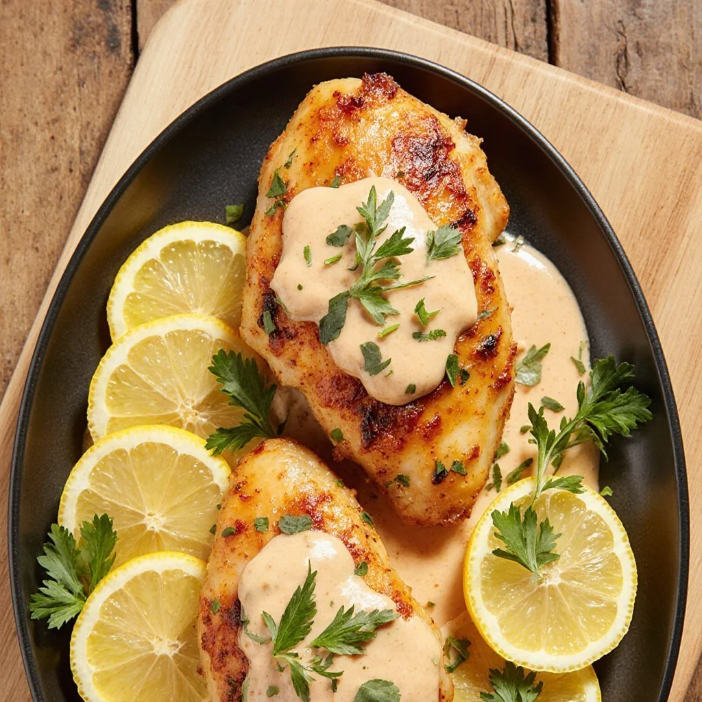 Various delicious chicken breast recipes ready to serve on a plate.