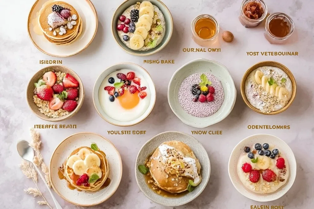 Delightful breakfast pancakes served with syrup and berries