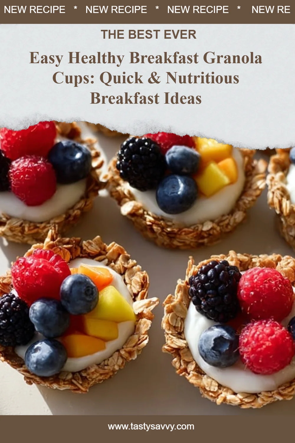 Easy Healthy Breakfast Granola Cups granola cups Easy Healthy Breakfast Granola Cups