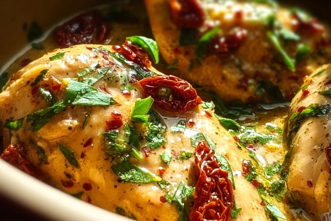 Creamy and flavorful Marry Me Chicken served with pasta and vegetables