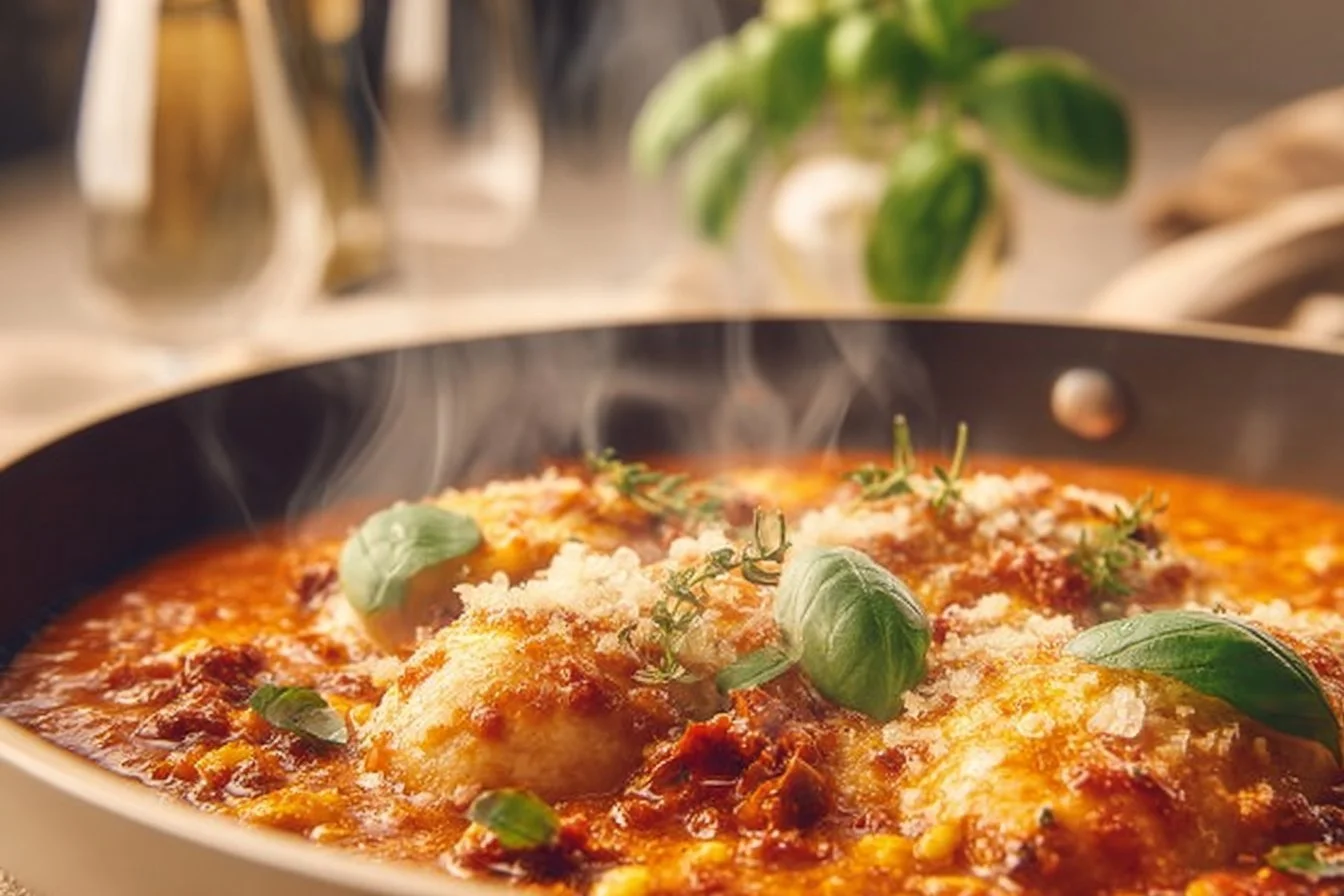 Delicious Easy Marry Me Chicken dish recipe with creamy sauce and fresh herbs