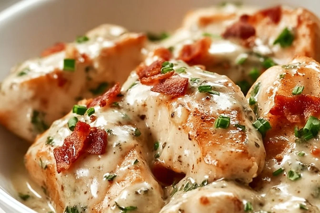Delicious Easy Marry Me Chicken recipe served with creamy sauce