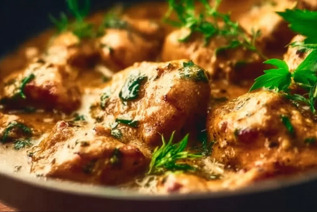 Delicious easy Marry Me Chicken recipe with creamy sauce and herbs.