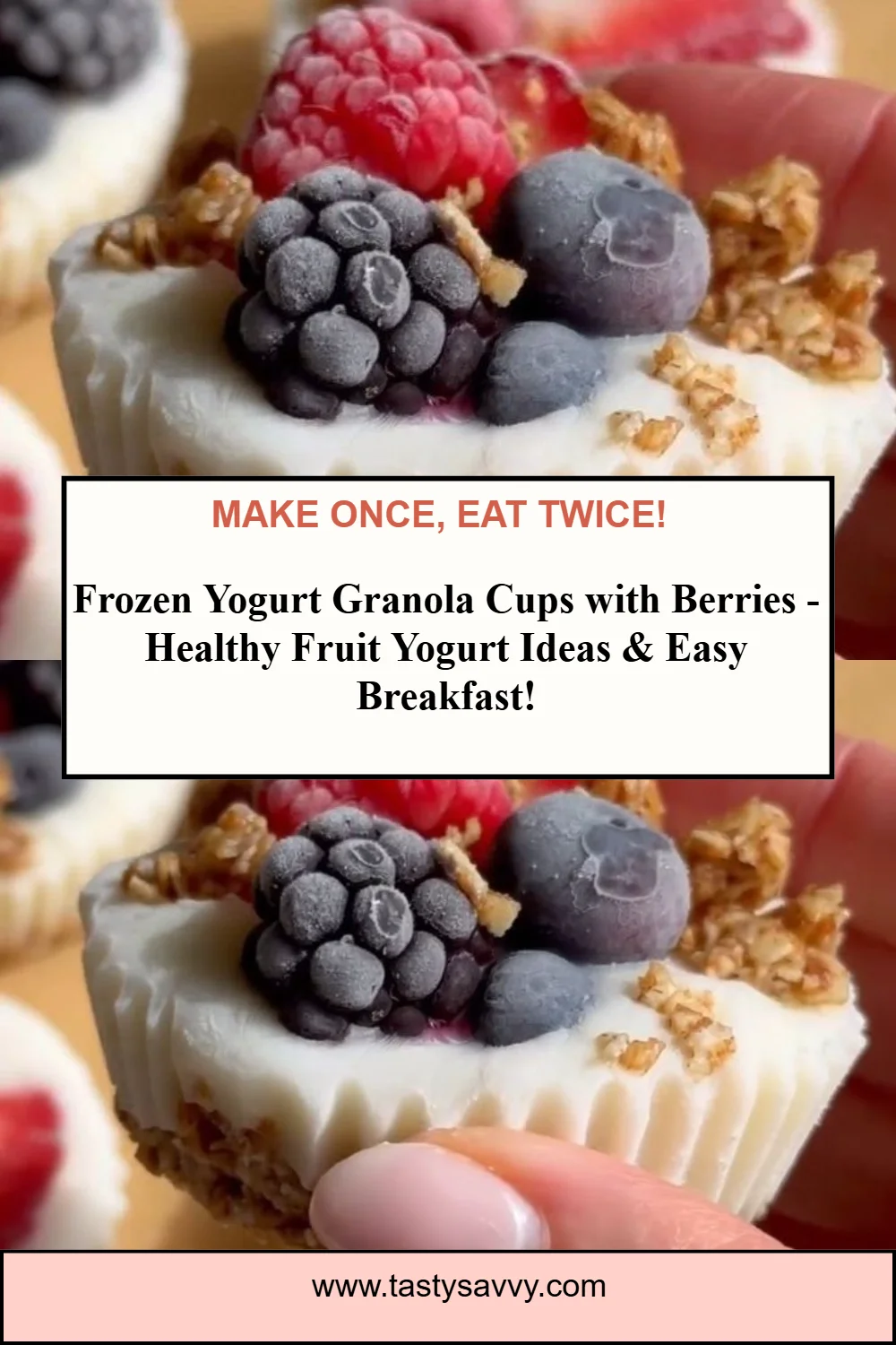 Frozen Yogurt Granola Cups with Berries
