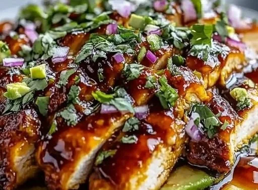 Glazed Honey Lime Chicken with Avocado Rice Stack Bowl Bliss