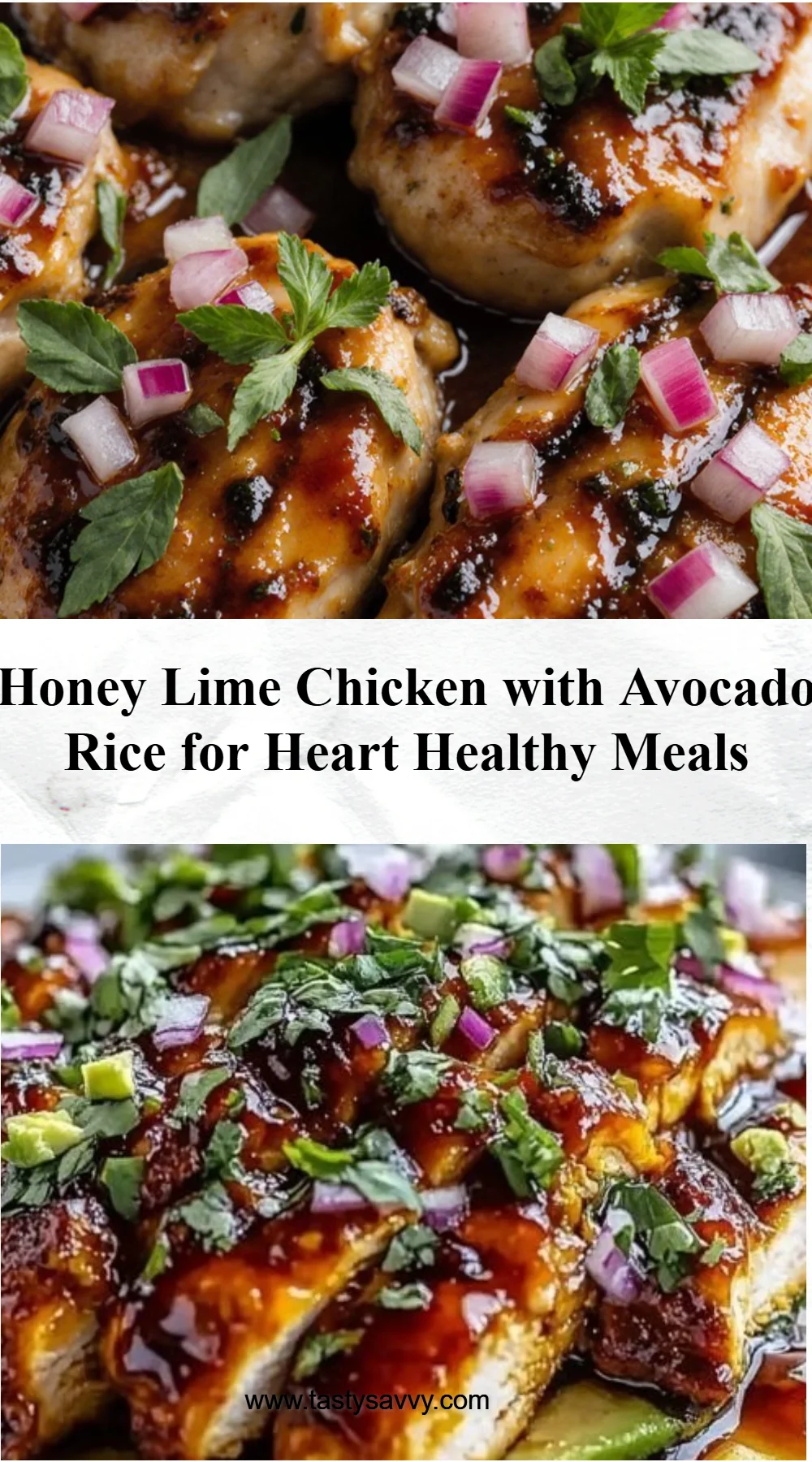 Glazed Honey Lime Chicken with Avocado Rice Stack Bowl Bliss