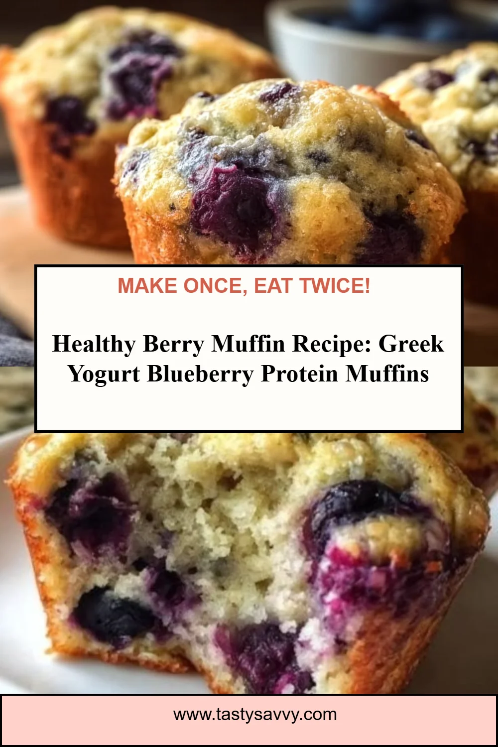 Greek Yogurt Blueberry Protein Muffins
