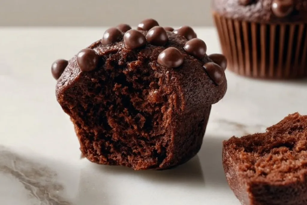 Healthy chocolate chip muffins made with Greek yogurt for a nutritious treat