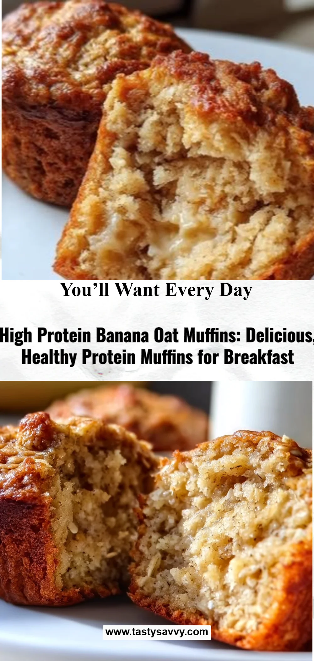 High Protein Banana Oat Muffins