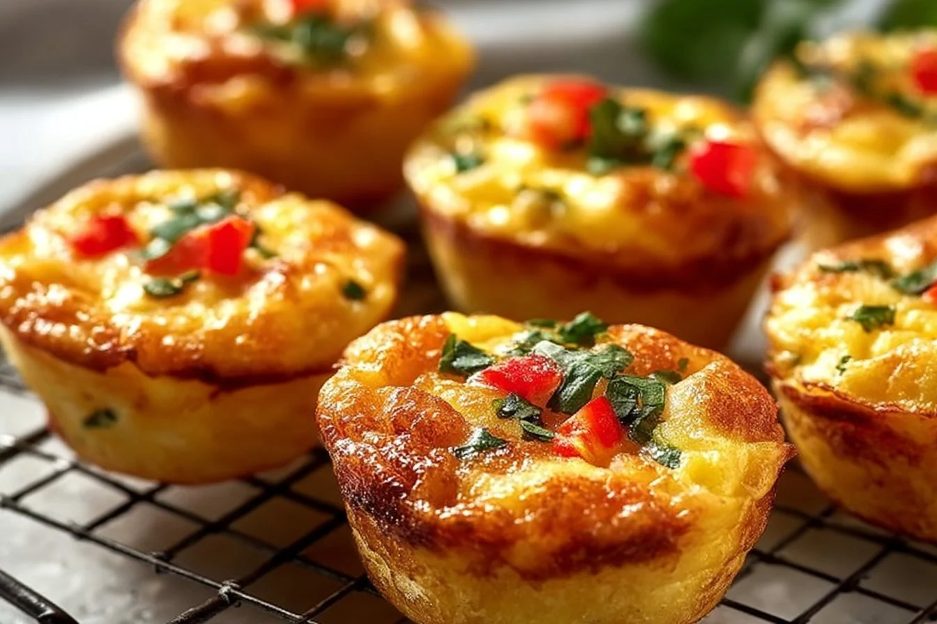 High-protein breakfast egg muffins baked in a muffin tin