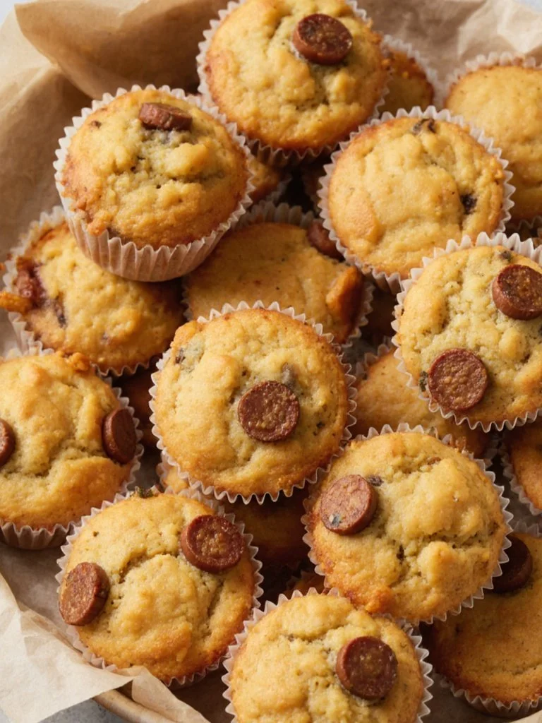 High-Protein Pancake Sausage Mini Muffins protein pancakes Delicious high-protein pancake sausage mini muffins on a plate