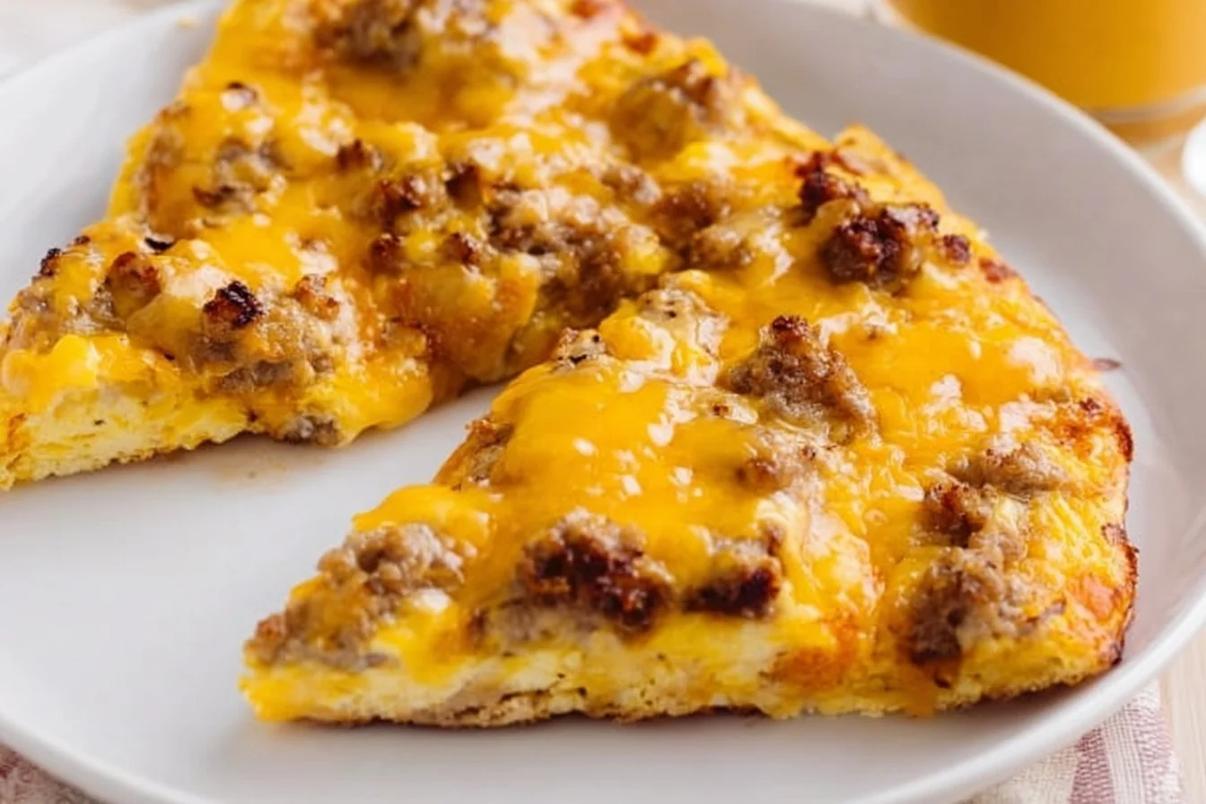 High Protein Sausage & Egg Breakfast Pizza breakfast pizza High Protein Sausage & Egg Breakfast Pizza
