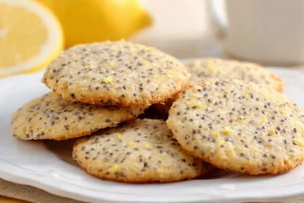Lemon chia breakfast cookies on a plate, perfect for a nutritious start.