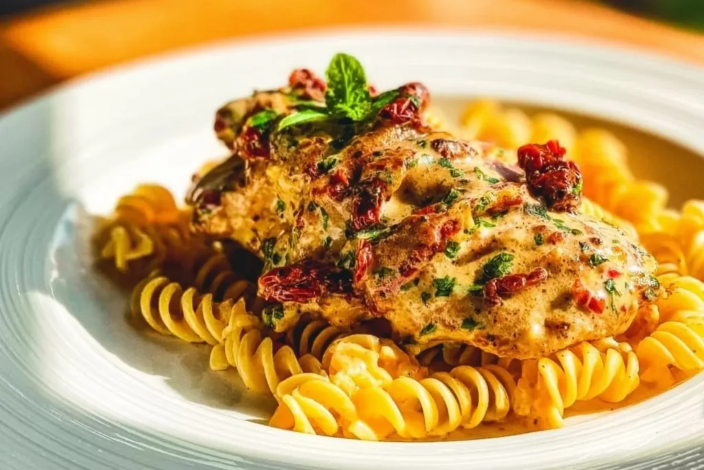 Delicious Marry Me Chicken served with creamy sauce and fresh herbs