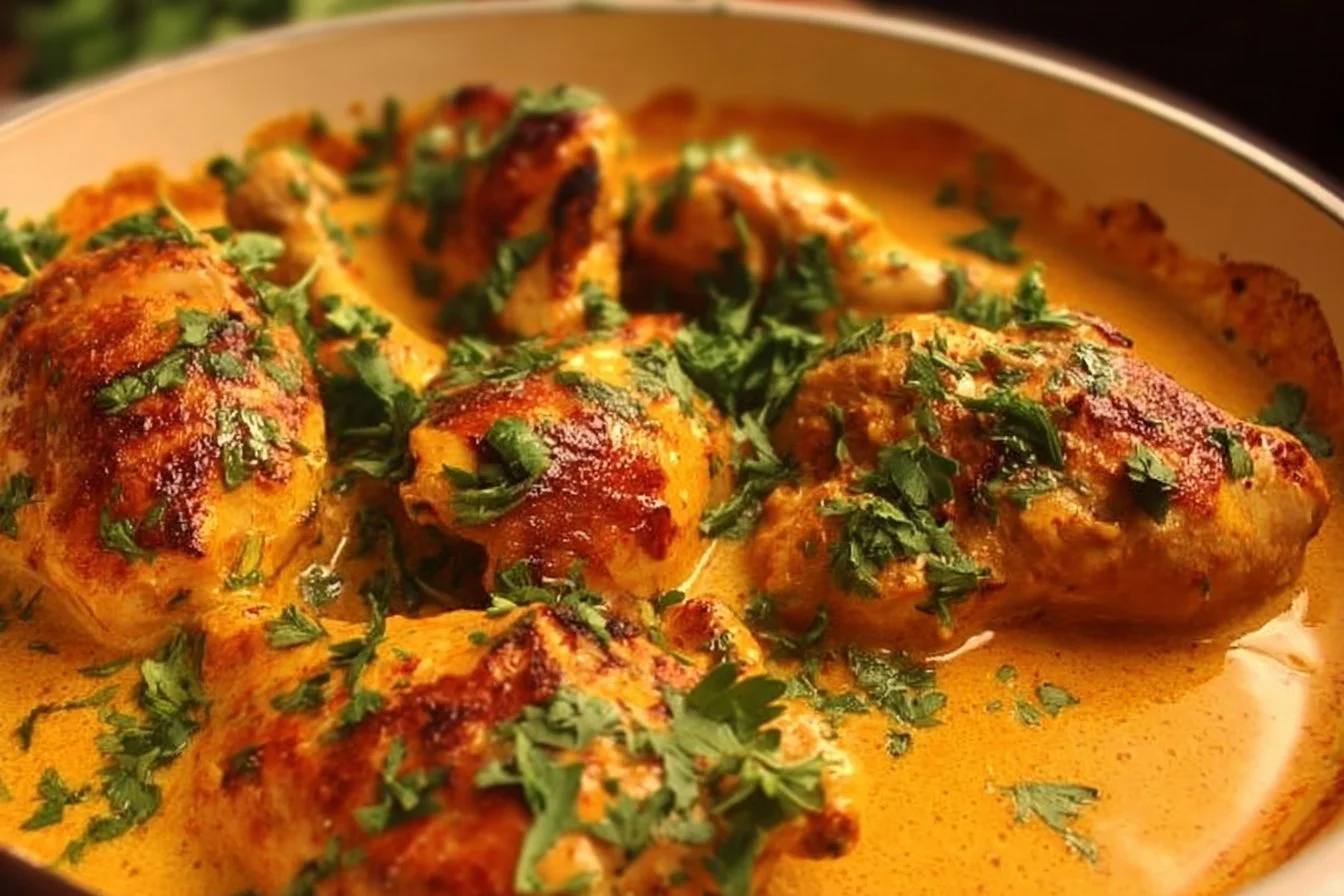 Delicious Marry Me Chicken served with creamy sauce and herbs